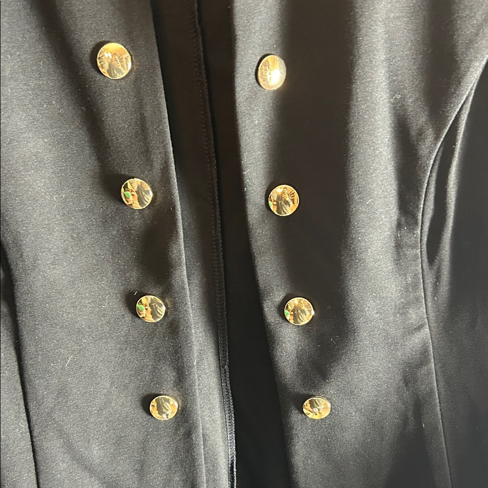 Halara Black Open Front Jacket Gold Hardware NWT … - image 5